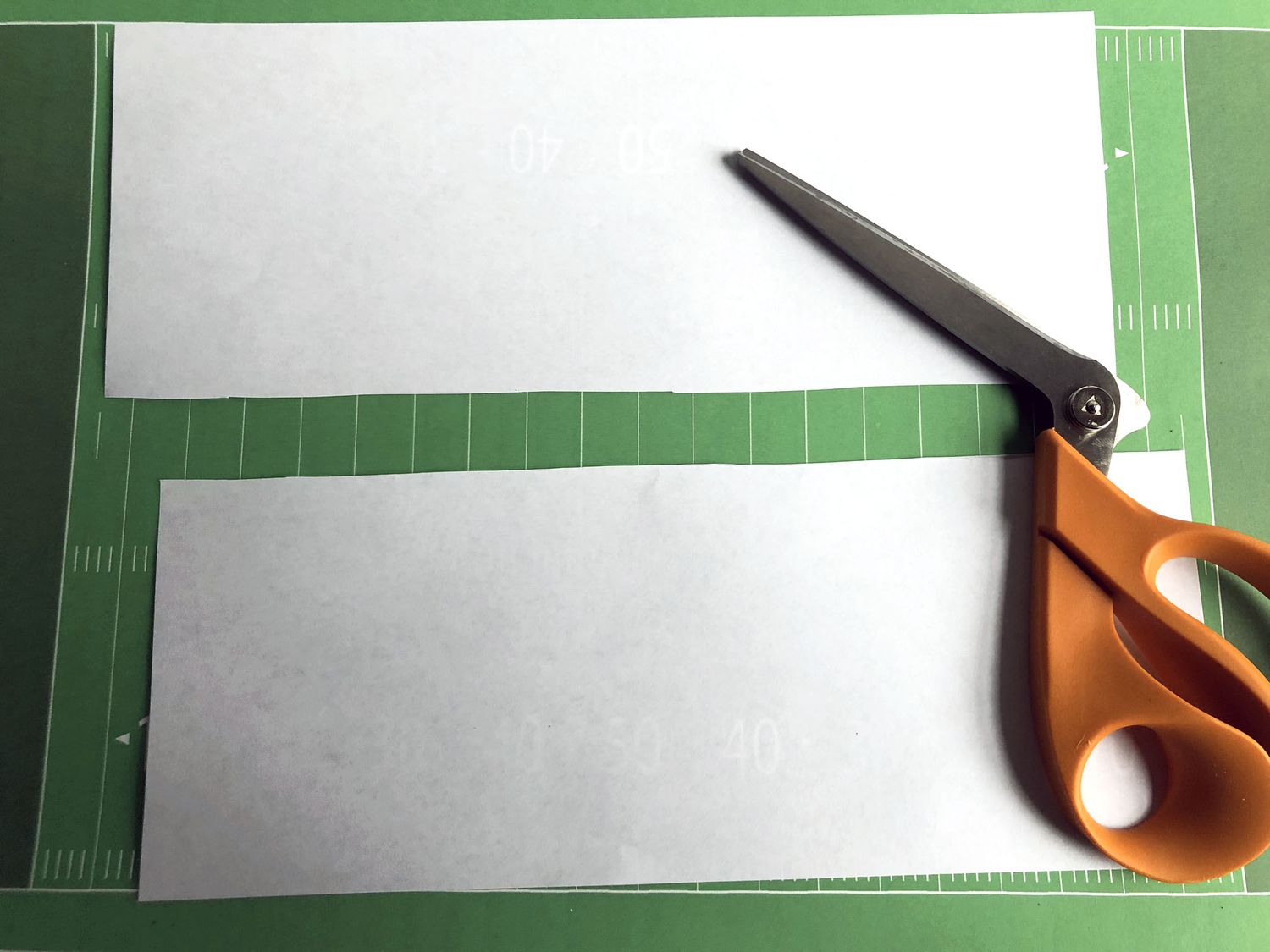 sheet of paper cut in half