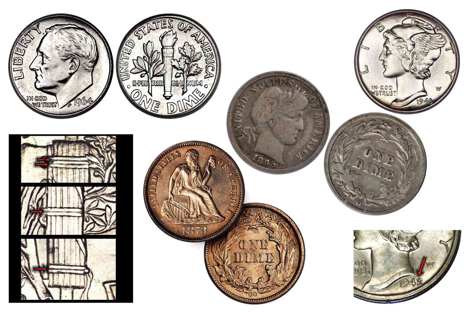 各种美国硬币
