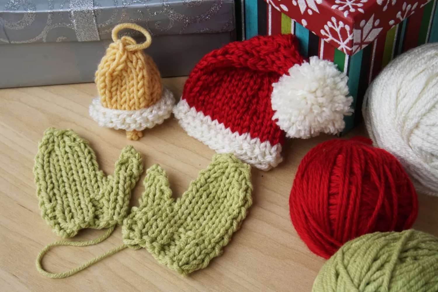 Knit Christmas Tree Ornaments