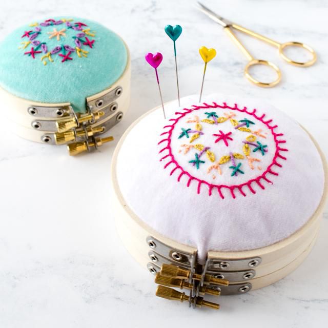 DIY堆叠刺绣箍针垫