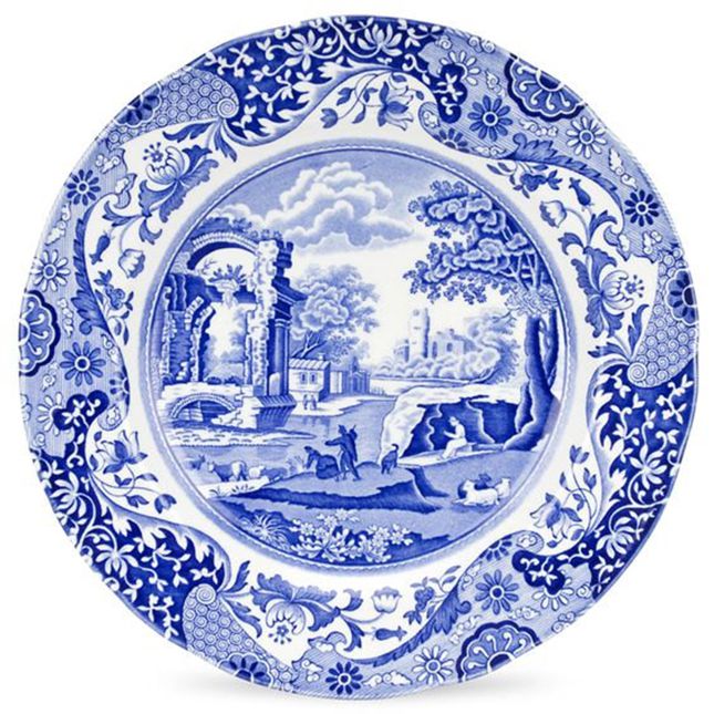 蓝色意大利餐盘由Spode设计