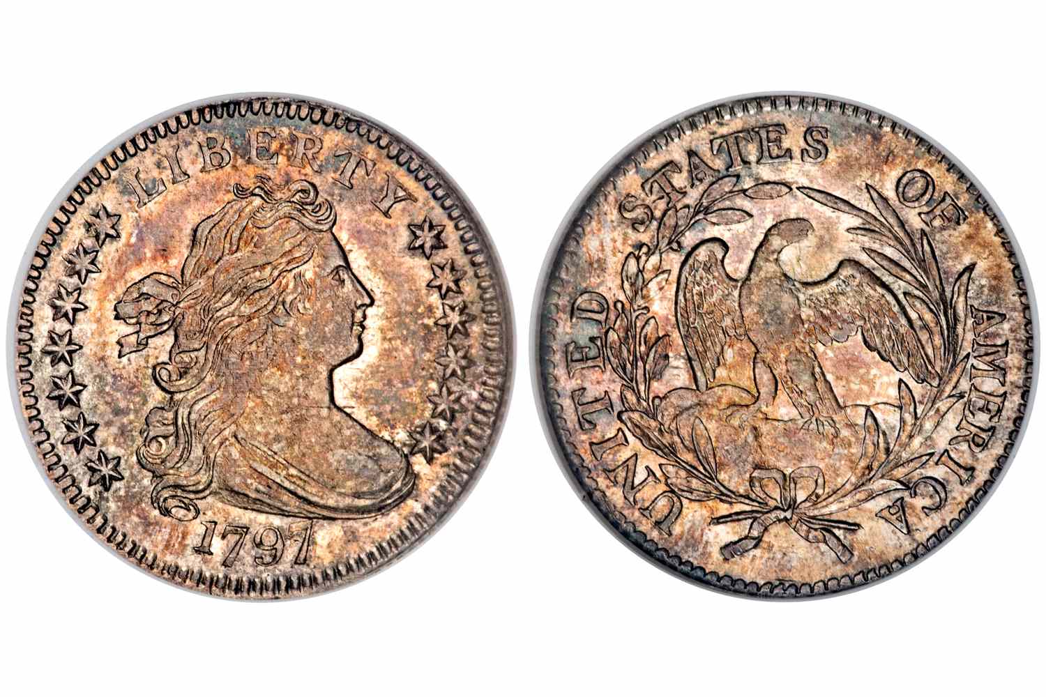 1797年半身像一角硬币- 13颗星