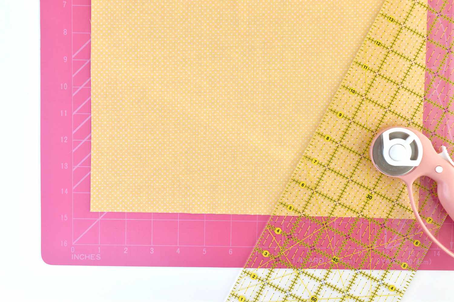 Cut Squares of Fabric 1-1/2 Larger Than the Desired Napkin Size