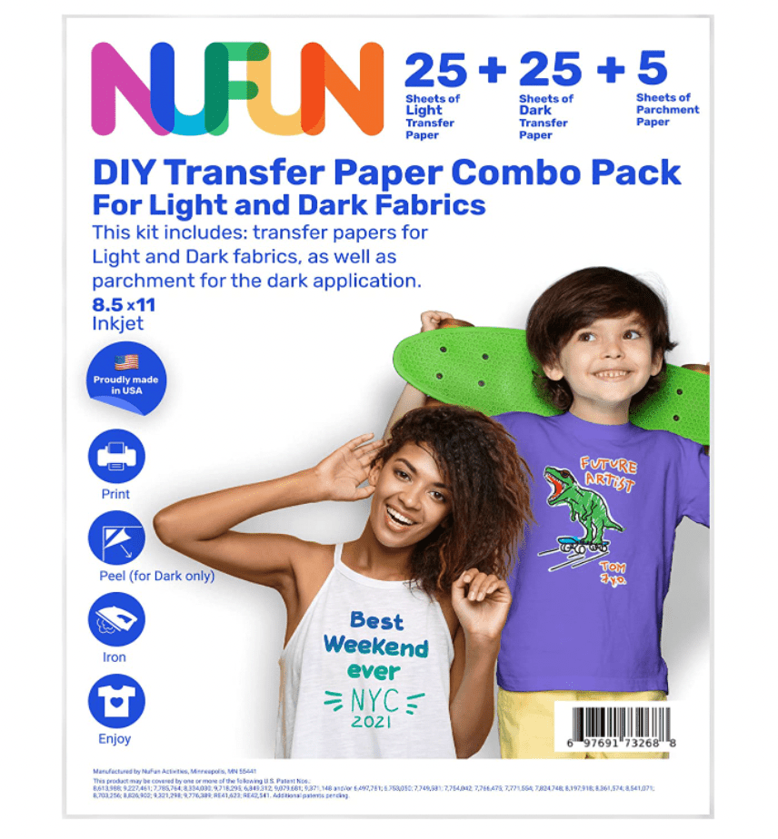 NuFun活动喷墨打印铁传热纸,光明与黑暗组合包