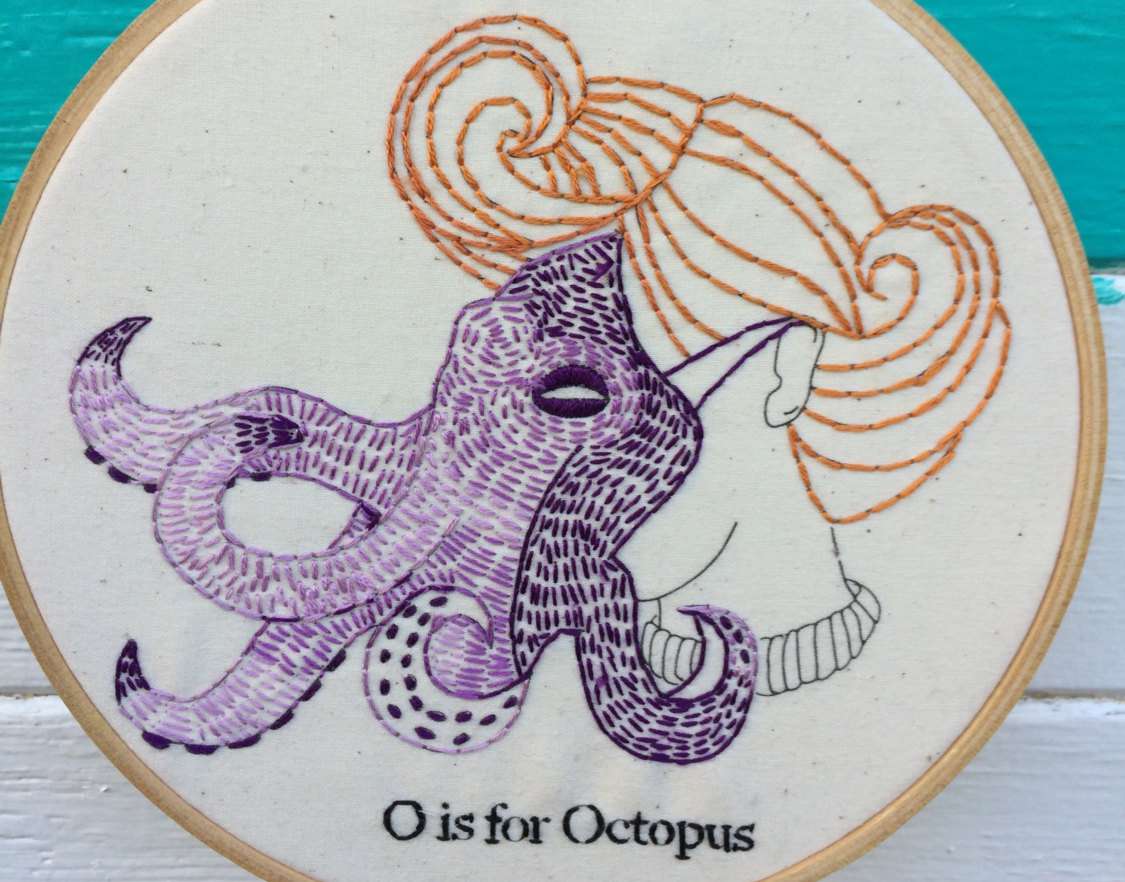 O is For Octopus Embroidery Pattern