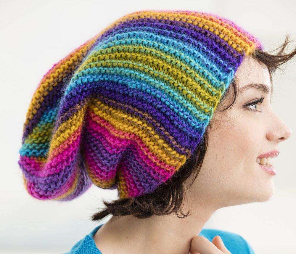 彩虹脊软帽针织图案
