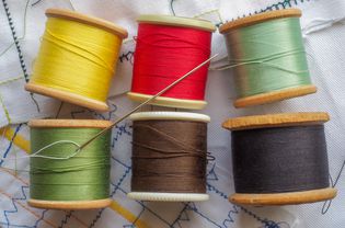 Colored Cottons and Sewing Needle