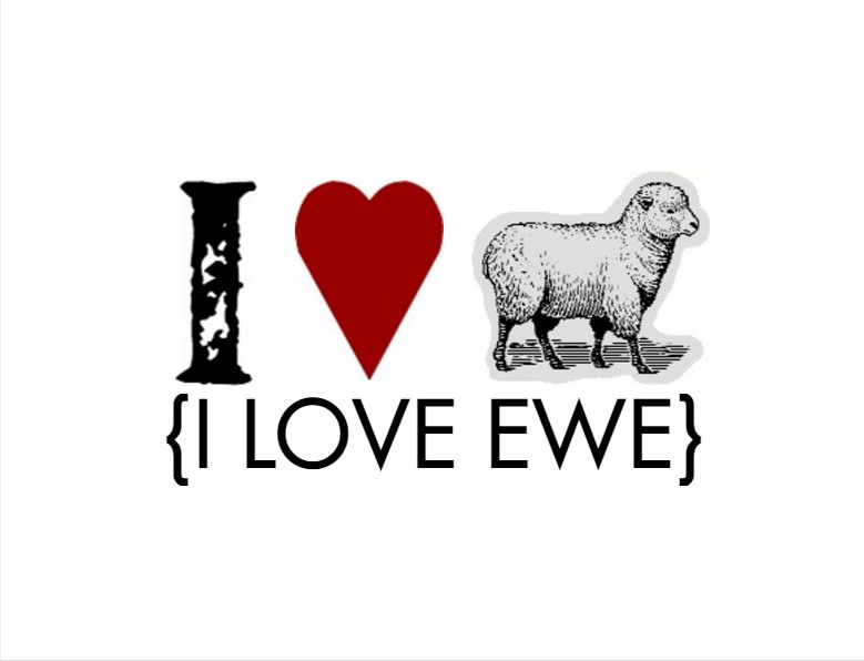 An Anniversary Card That Says "I Love Ewe"