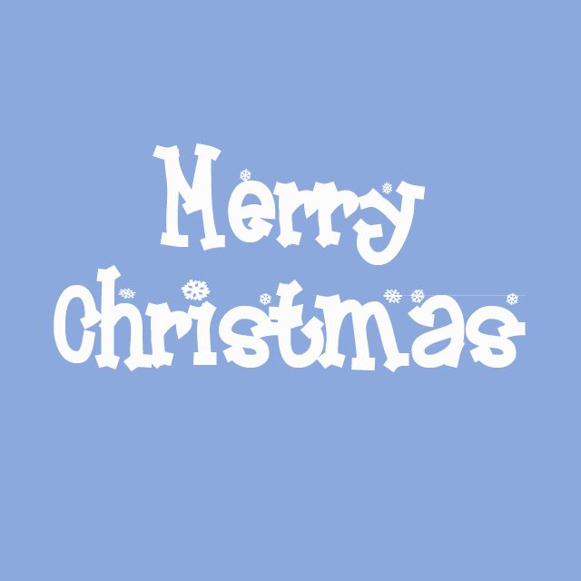 “圣诞快乐”，字体是Frosty。