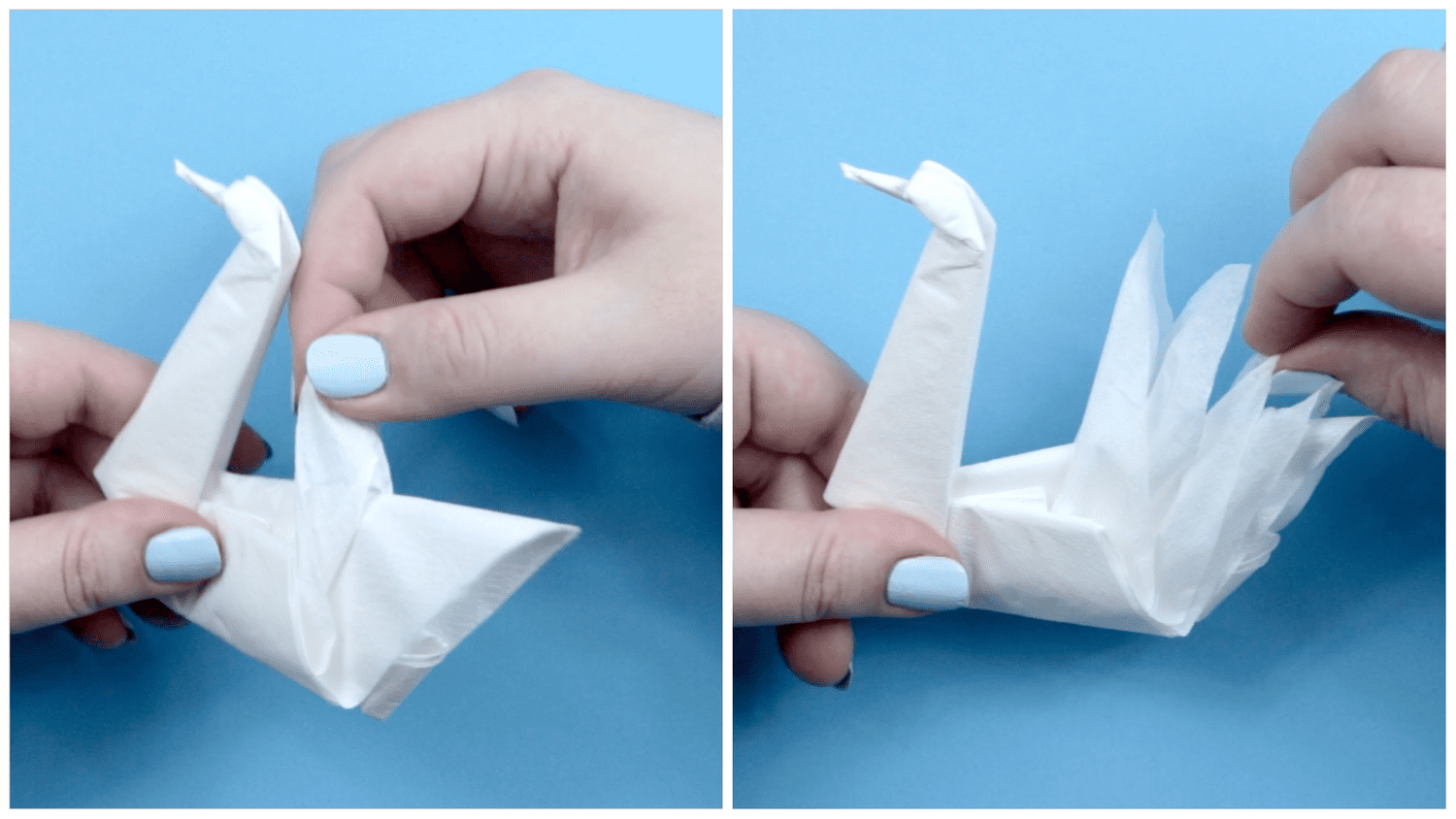 折纸餐巾天鹅教程步骤6