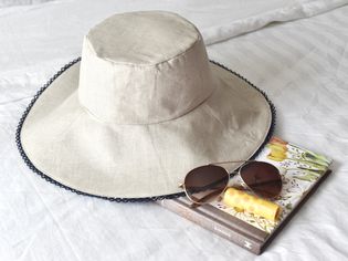 DIY亚麻太阳帽子