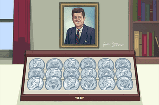 Illustration of Kennedy dollars