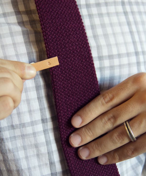 DIY盖章皮革领带夹