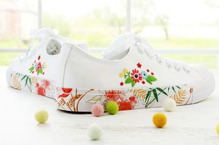 Embroidered sneakers by Flamingo Toes