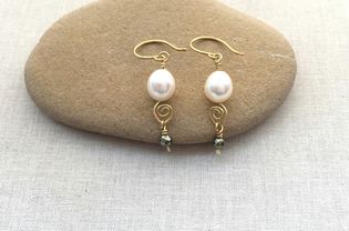 Pearl beads on handmade Spiral Headpins