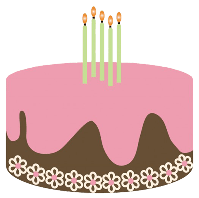 一个生日蛋糕和粉红色的糖衣