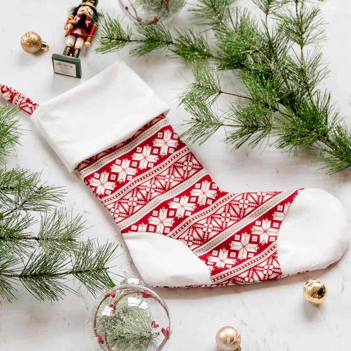 Christmas Stocking Sewing Pattern With Cuff, Heel, and Toe