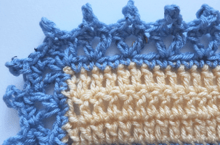 Crochet Pattern Using V-stitch and Picot Edging