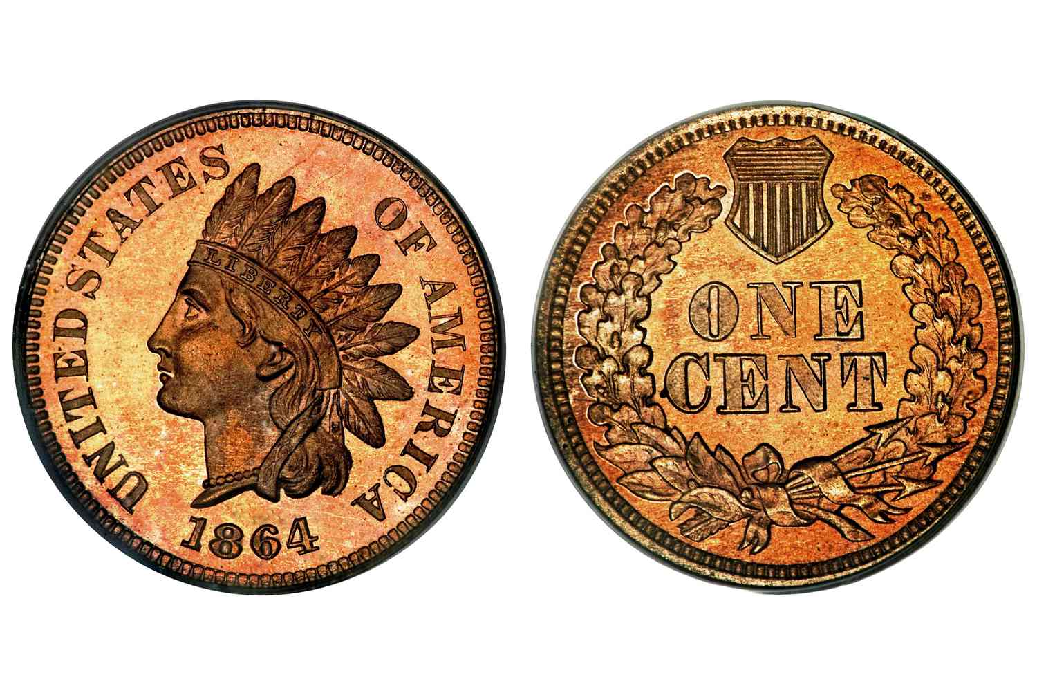 美国- 1864 - 1 - c -铜- l - -带- pr64 red.jpg