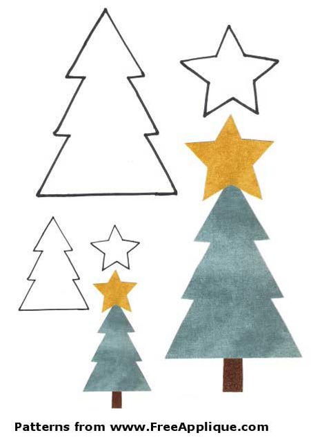 一棵圣诞树模板树和星星