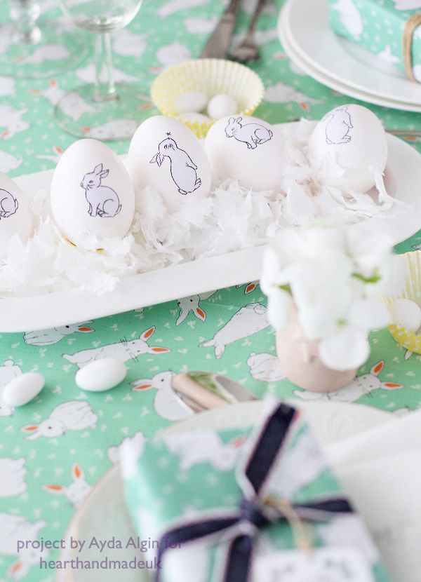 DIY兔子剪纸装饰复活节彩蛋