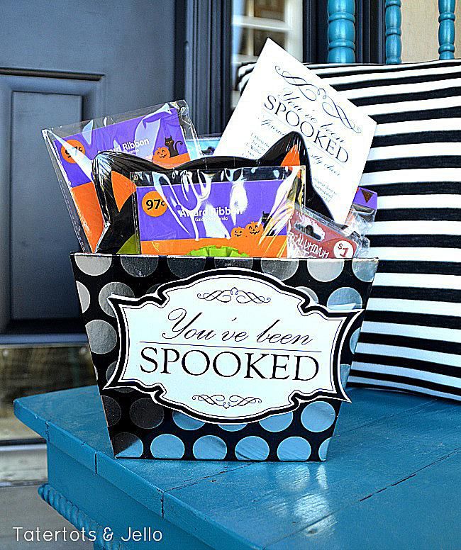 A "You've Been Spooked" basket full of treats.