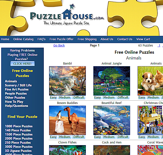 PuzzleHouse.com网站的截图