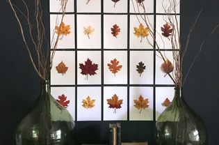 DIY leaf wall art