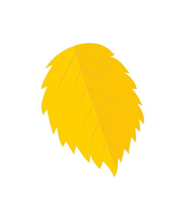 Clip art image of a yellow fall leaf