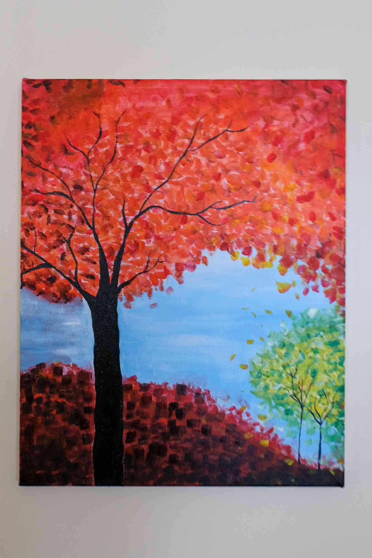 秋天的树画