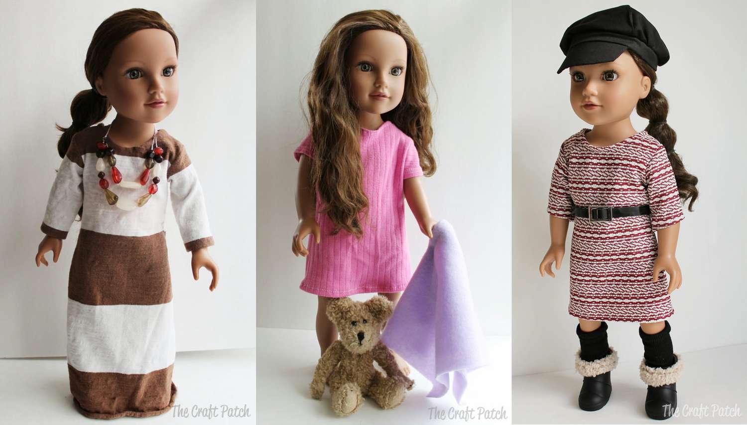 基本针织服装模式18英寸三娃娃玩偶