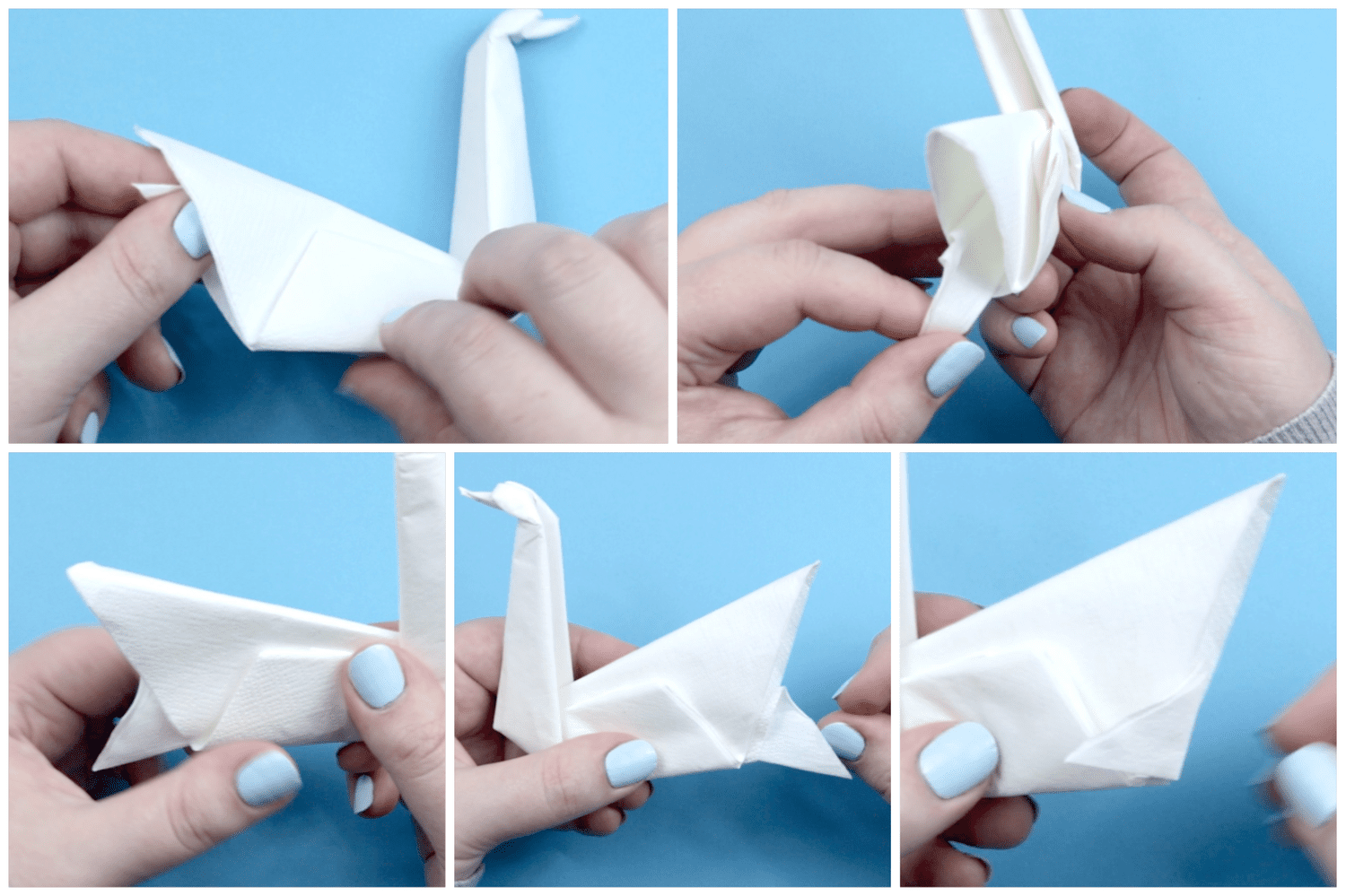 折纸餐巾天鹅教程步骤5