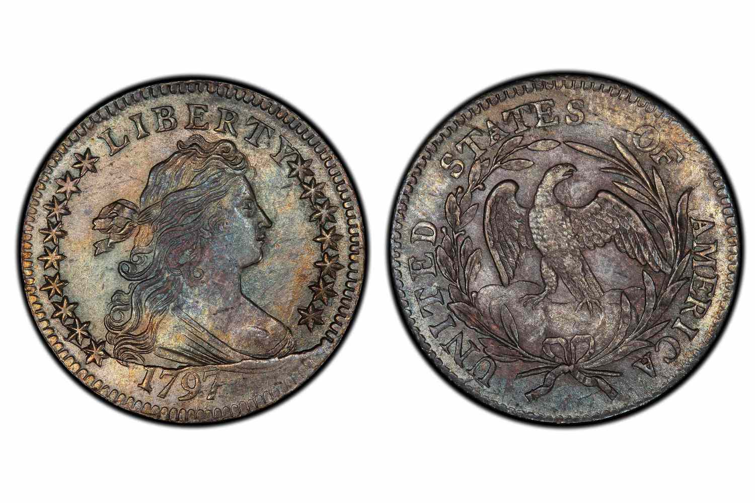 1797年半身像一角硬币- 16颗星星
