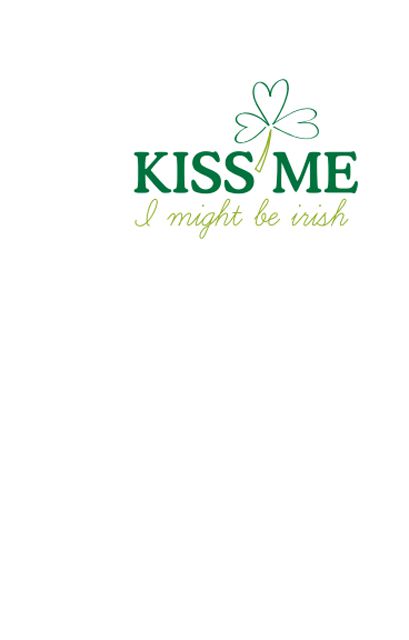 一张写着“吻我吧，我可能是爱尔兰人”的小卡片;