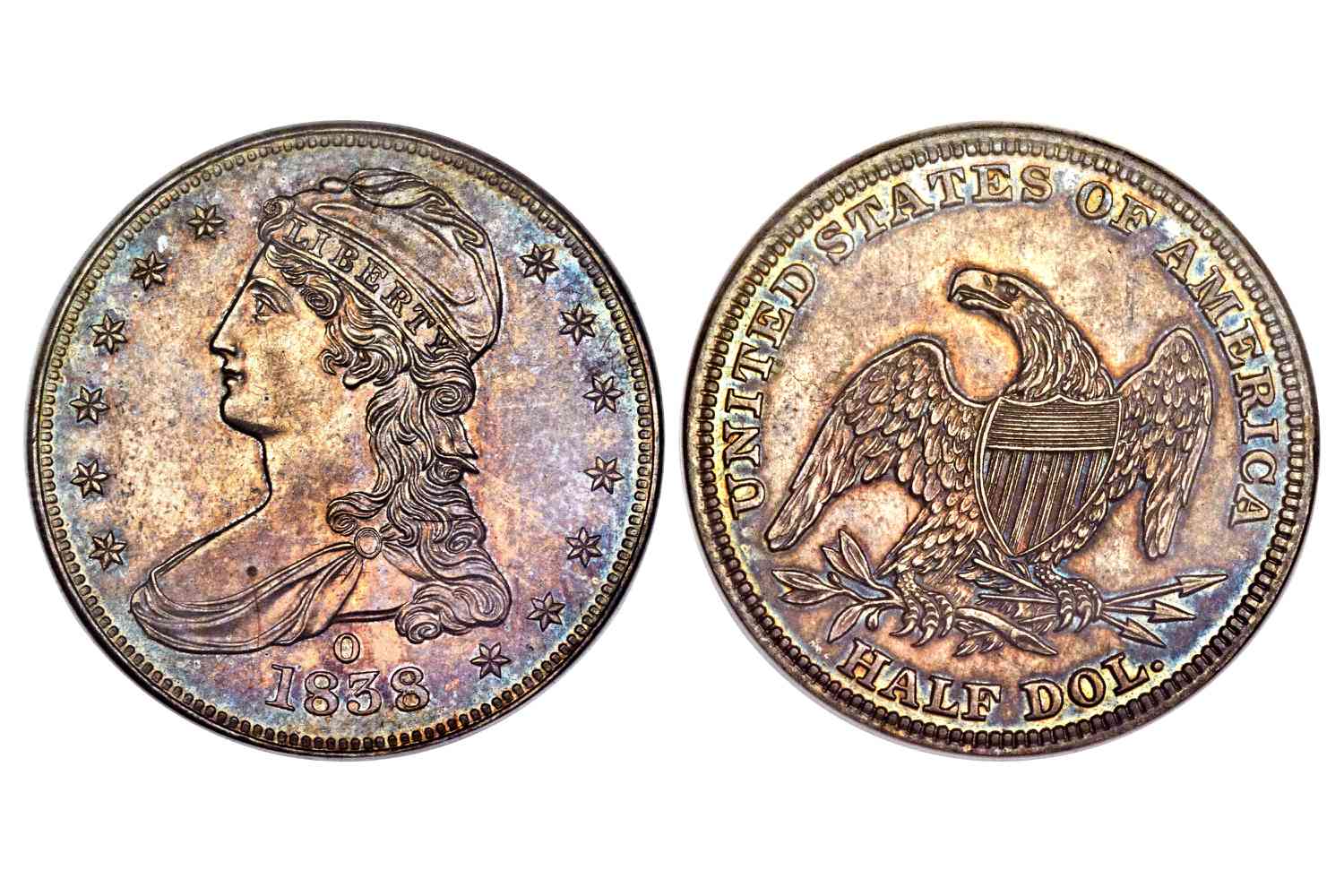 1838-O证明盖半身像半美元