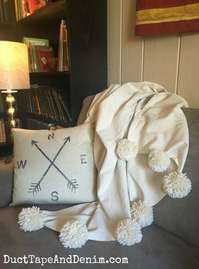 DIY绒球毯