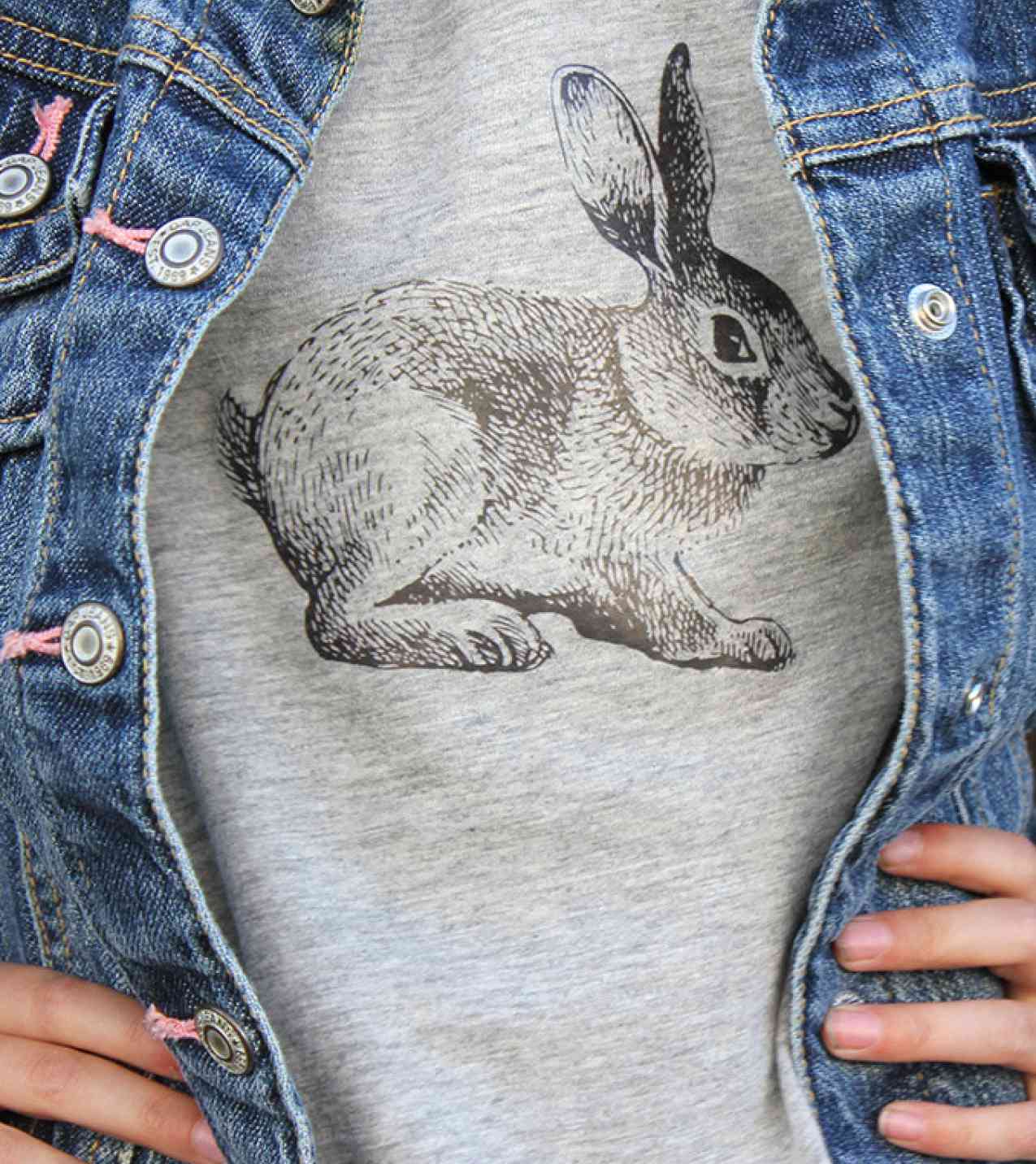DIY铁兔子t恤