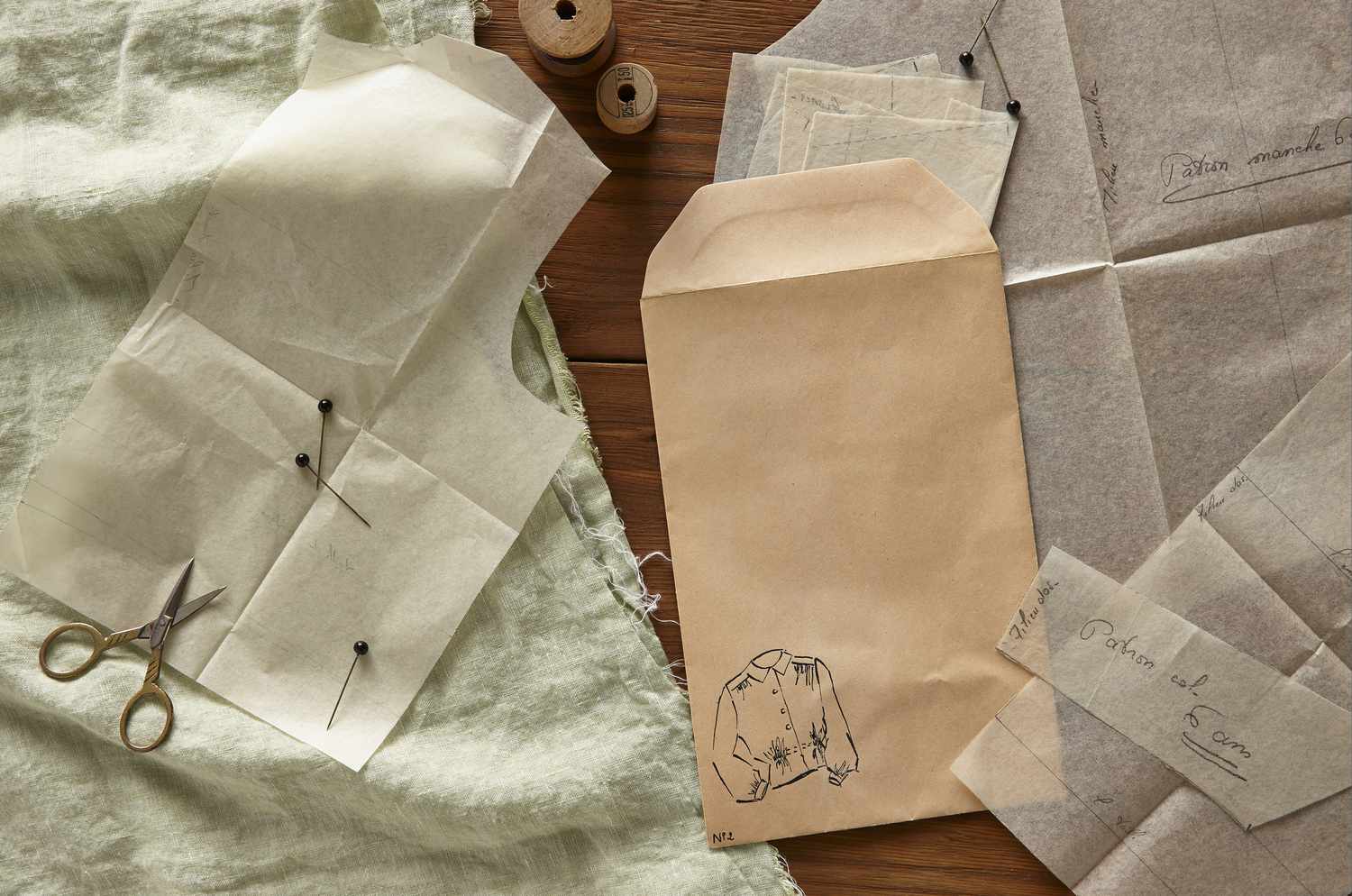 Blank envelope and clothing patterns