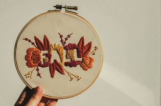 Fall embroidery pattern
