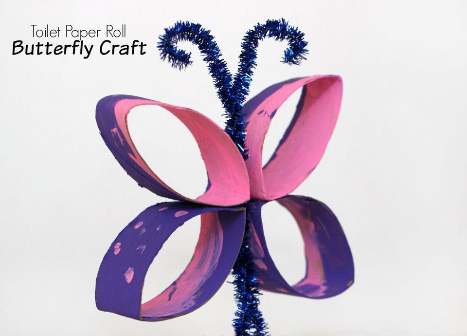 Toilet paper roll butterfly craft