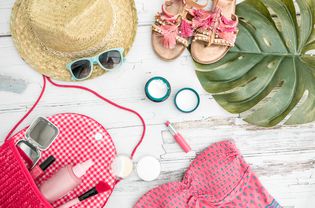 A selection of beach accessories