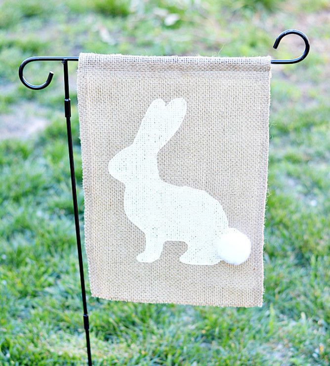 DIY麻袋兔子院子国旗