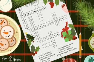 Illustration of a christmas crossword puzzle