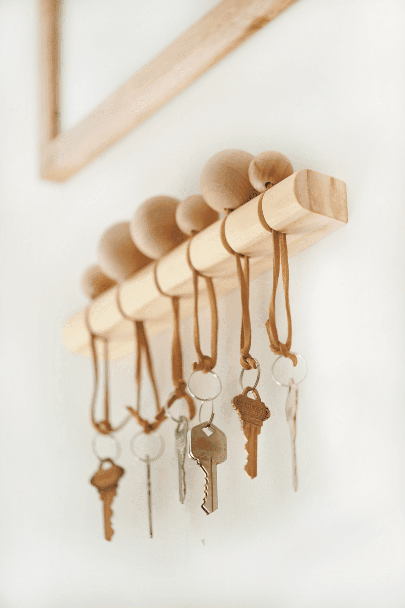 现代木材钥匙扣
