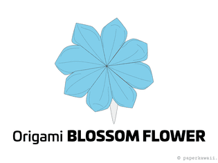 Origami Blossom Flower Diagram 01