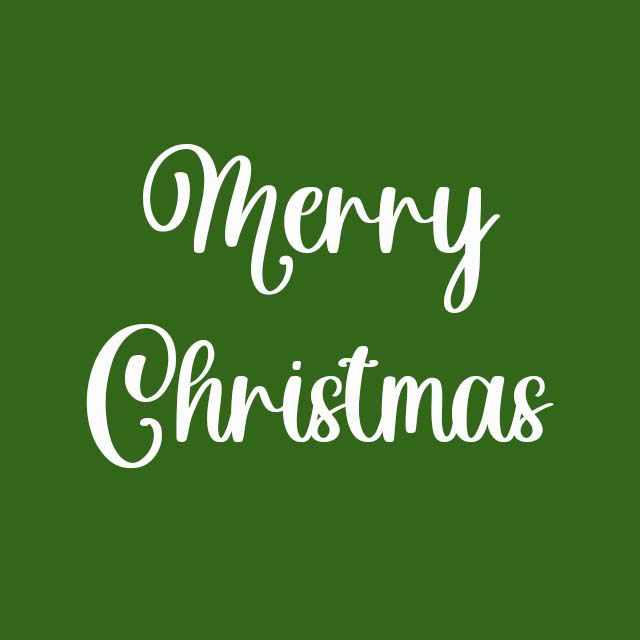 绿色背景配白色文字“圣诞快乐”