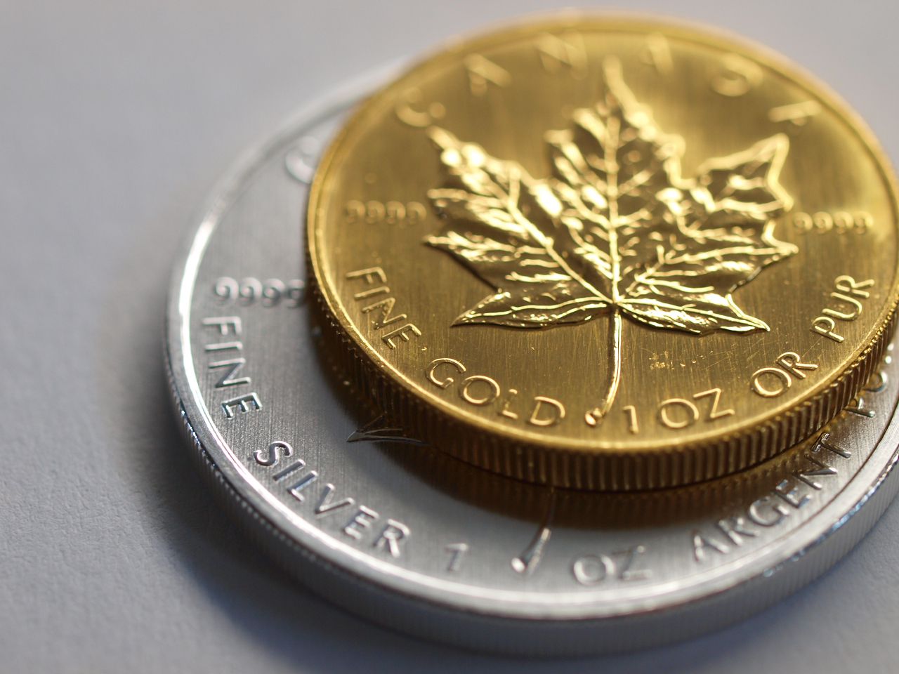 加拿大金箔硬币特写