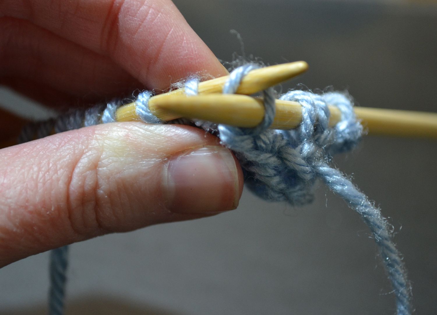 How to purl through the back loop to produce a twisted stitch.
