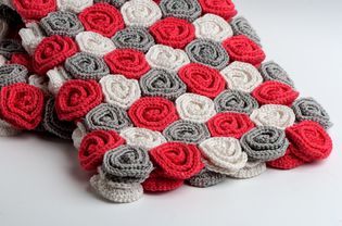 crochet blanket with rose pattern