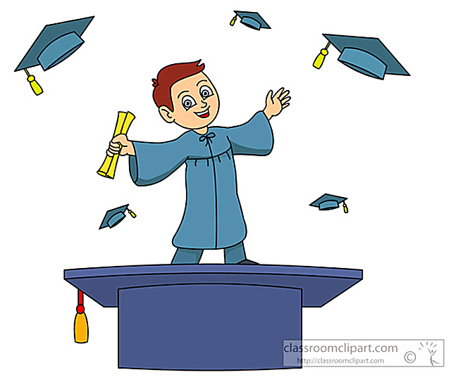 免费毕业剪贴画的男孩有很多毕业帽